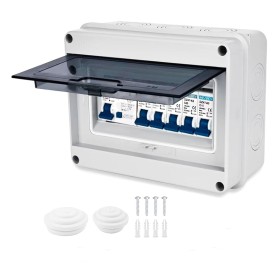 Disyuntor de 4 vías, protección IP65, mini-disyuntor, unidad de consumo, caja de fusibles antifugas para garajes, caravanas,