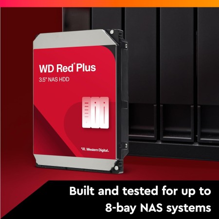 WD Red Plus 4TB NAS Disco Duro Interno 3,5" - 5400 RPM Clase, SATA 6Gb/s, CMR, 256MB Caché