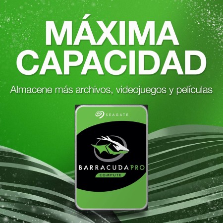 Seagate BarraCuda Pro, 10 TB, Disco duro interno de alto rendimiento, HDD, 3,5", SATA 6 GB/s, 7200 RPM, caché de 256 MB para PC
