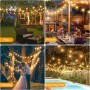 Luces Solares Exterior 15M - Luz Solar Exterior Jardin IP65 Impermeable 20+1 G40 LED Plástico Bombillas con Control Remoto 8