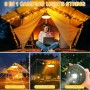 Vautvis Cadena De Luces Para Camping, 10M Guirnaldas Camping Retráctil, Luz De Campamento, 8 Modos De Iluminación, Impermeable