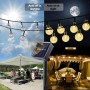 BrizLabs Guirnaldas Luces Exterior Solares, 6.5M 30 LED Cadena de Luces Solar Impermeable 8 Modos Iluminación para Interiores y