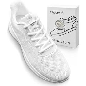 Shecret 2 Pairs Elastic Shoelaces without Knot, Elastic Shoelaces Sports Shoes with Metal Buckle, Universal Laces for Children