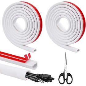 5M Mini Canaleta de Cables, Scettar 15X10mm Canal de Cable Flexible en Forma de D Canaleta Cables Pared Adhesivo Cables en el