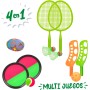 ColorBaby CB Toys 49543 - Juguetes Playa Set Multijuegos Niños, Incluye 2 Raquetas bádminton, 2 Volantes, 2 lanzadores, 2