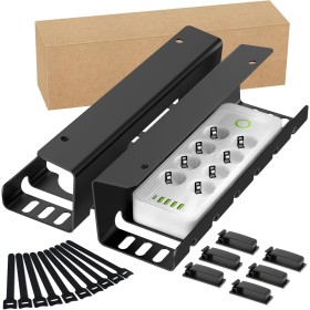 GLOSKIN Organizador Cables Escritorio de 2 Piezas, Sin Necesidad de Taladrar,Bandeja Cables Escritorio, Cable Management para