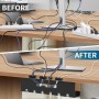 GLOSKIN Organizador Cables Escritorio de 2 Piezas, Sin Necesidad de Taladrar,Bandeja Cables Escritorio, Cable Management para