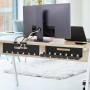 GLOSKIN Organizador Cables Escritorio de 2 Piezas, Sin Necesidad de Taladrar,Bandeja Cables Escritorio, Cable Management para
