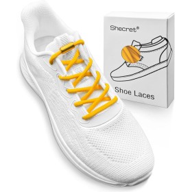 Shecret 2 Pairs Elastic Shoelaces without Knot, Elastic Shoelaces Sports Shoes with Metal Buckle, Universal Laces for Children