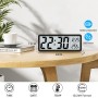 Sukeen Reloj de pared digital que funciona con pilas, reloj de pared digital con dígitos grandes, temperatura, 12/24 horas,