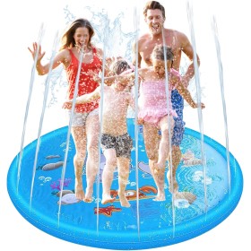 LOVICVKEM Splash Pad Ronda,Tapete de Juegos de Agua 170CM Almohadilla de Aspersor de Juego,Verano Juguete Acuático para