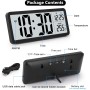 Sukeen Reloj de pared digital que funciona con pilas, reloj de pared digital con dígitos grandes, temperatura, 12/24 horas,