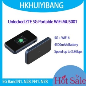 ZTE-enrutador portátil de bolsillo 5G, WiFi MU5001, 4500mAh, 6 5G, pun
