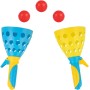 Idena 40251-Juego XXL con 2 cubiletes, Incl. 3, Juego de Pelota para jardín, Parque y Playa, Color Yellow/Blue, L Berlin 40251