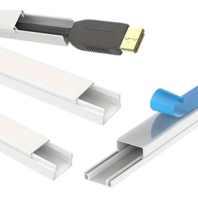 Canaletas Adhesivas para Cables 15x10mm Pack de 4, 6, 8 o 10 Metros, Organizador de Cables, Canaleta Cables Pared Adhesivo,