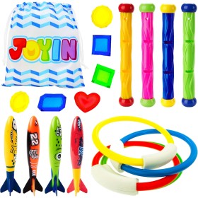 JOYIN Juguetes de Buceo 18 Piezas Juegos de Agua Verano Piscina Juguetes para Nadar bajo el Agua Conjunto Juguetes de