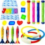 JOYIN Juguetes de Buceo 18 Piezas Juegos de Agua Verano Piscina Juguetes para Nadar bajo el Agua Conjunto Juguetes de