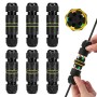 6 Piezas Conector Impermeable IP68, Empalmes Cables Electricos Estancos, Caja de Conectores, Conector de Cable Exterior para