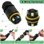 6 Piezas Conector Impermeable IP68, Empalmes Cables Electricos Estancos, Caja de Conectores, Conector de Cable Exterior para