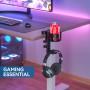 KDD 2 en 1 Soporte Cascos Gaming con Soporte Taza Escritorio - Soporte Auriculares Giratorio con Abrazadera Bajo el Escritorio -