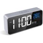 LATEC Reloj Despertador Digital, LED Pantalla Reloj Alarma Inteligente con Temperatura, Puerto de Carga USB, 12/24 Horas, 4