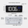 LATEC Reloj Despertador Digital, LED Pantalla Reloj Alarma Inteligente con Temperatura, Puerto de Carga USB, 12/24 Horas, 4