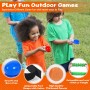 POWLYB Juegos de Carreras de Sacos, Juegos al Aire Libre, Huevo y Cuchara, Juego de Lanzamiento de Anillos, Medalla y Silbatos,