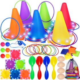 ZHHGOO 40 Piezas Juegos Exterior Niños, Juegos De Lanzamiento para Fiestas, Juego Niño 2 3 4 5 6 Años, Juegos De Lanzamiento De