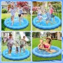LOVICVKEM Splash Pad Ronda, Tapete de Juegos de Agua 170CM Almohadilla de Aspersor de Juego, Verano Juguete Acuático para Niños,
