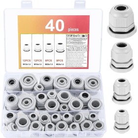 Juego de 40 prensaestopas M12 M16 M20 M25, IP68 impermeables, prensaestopas de relleno, conectores de cable de nailon de