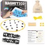 BIORYC ® Juego de Mesa Ajedrez Magnético Negro (20 imanes) + Bolsa de Tela + Varillas + Enlaces + Tablero de Esponja | Juegos