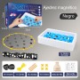 BIORYC ® Juego de Mesa Ajedrez Magnético Negro (20 imanes) + Bolsa de Tela + Varillas + Enlaces + Tablero de Esponja | Juegos