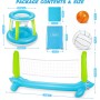 Jojoin Voleibol de Piscina de Verano - Juego de Voleibol Inflable Incluyen Redes de Voleibol y Aros de Baloncesto Apto para