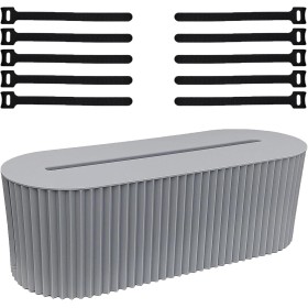 Caja organizadora de cables, caja de gestión de cables, caja de gestión de cables, caja de gestión de cables gris, con cordón de