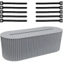 Caja organizadora de cables, caja de gestión de cables, caja de gestión de cables, caja de gestión de cables gris, con cordón de