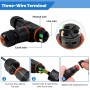 8 Piezas Conector Impermeable IP68, T Forma Caja de Conexión Impermeable IP68 3 Vías Empalme a Prueba Agua ABS Conector de Cable