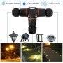 8 Piezas Conector Impermeable IP68, T Forma Caja de Conexión Impermeable IP68 3 Vías Empalme a Prueba Agua ABS Conector de Cable