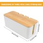 Fahibin Caja organizadora de Cables Grande Negra, Organizador de Cables Grande con Tapa de Madera para Ocultar y Recoger Cables