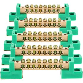 HOMOCONO - Juego De Bloques De Terminales De Rendimiento Duradero 5 Piezas Bloques De Terminales De Latón Conector De Cable Y