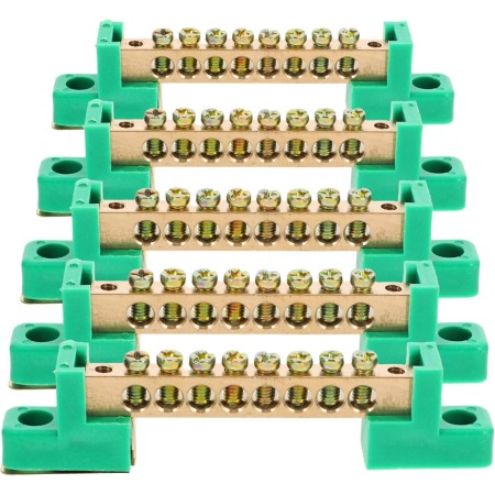 HOMOCONO - Juego De Bloques De Terminales De Rendimiento Duradero 5 Piezas Bloques De Terminales De Latón Conector De Cable Y