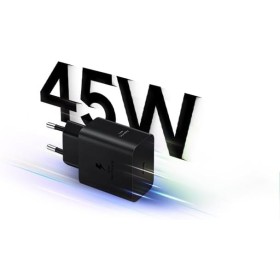 Samsung Cargador USB C, Adaptador de Corriente 45 W Ultra rápido, Adaptador USB C a USB, Cargador Samsung Carga rápida, Negro