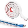 Cubierta de Alambre de PVC Blanco Canal de Cable Cable Troncal de 3 Metros 15 x 10 mm, Conducto Semicircular de Apertura Lateral