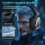 Tatybo Cascos Gaming para Ps5 Ps4 PC, Auriculares Gaming con Micrófono de Cancelación de Ruido Sonido EstéReo 3D 50 mm Drivers,