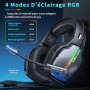 Tatybo Cascos Gaming para Ps5 Ps4 PC, Auriculares Gaming con Micrófono de Cancelación de Ruido Sonido EstéReo 3D 50 mm Drivers,