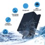 Caja de derivación negra, 4 unidades, caja de conexiones IP65, resistente al agua, 100 x 68 x 50 mm, caja de distribución con 16