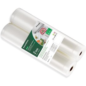 Bonsenkitchen Rollos al Vacio para Envasadora al Vacío, 2 Rollos 20 x 600cm Bolsas de Vacio Gofradas para Conservación de