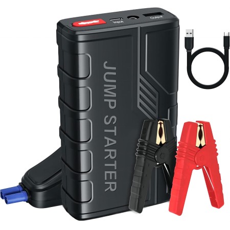 Arrancador de Baterias de Coche,1500 A Arrancador de Coches Portatil para Motor 7.0 L Gasolina o 5.5 L Diesel con Pinzas Bateria