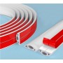 Canaleta autoadhesiva para cables, 20 mm (ancho) x 10 mm (alto) x 3 metros de largo, color blanco, puente para cables de