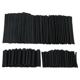 Kit de tubos termorretráctiles, surtido de fundas de cable, impermeable y resistente a la humedad, fácil de usar, negro, 127
