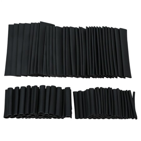 Kit de tubos termorretráctiles, surtido de fundas de cable, impermeable y resistente a la humedad, fácil de usar, negro, 127